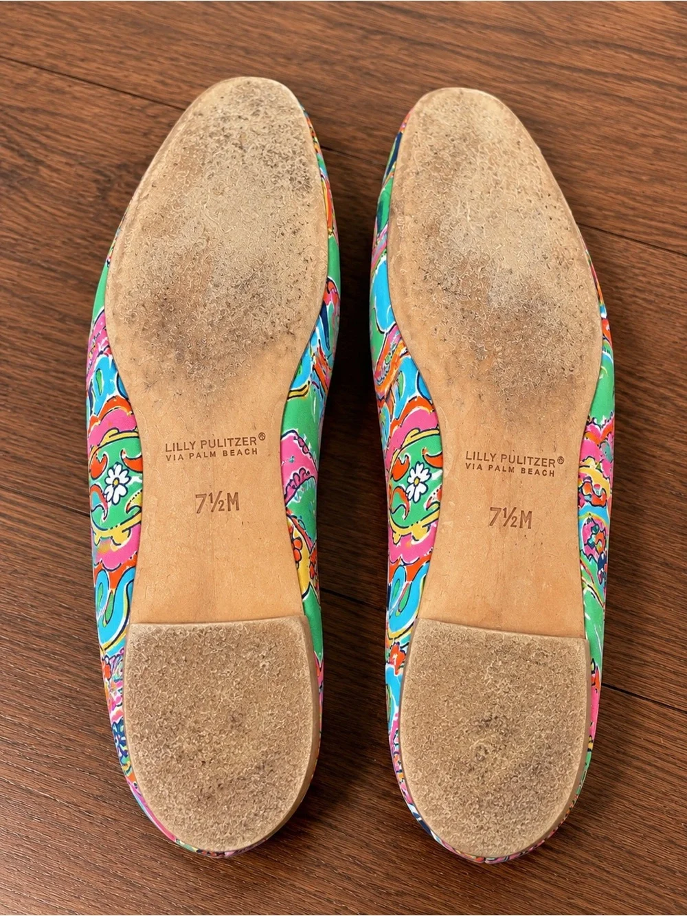 Lilly Pulitzer Multicolor Paisley Flat with Gold Buckle